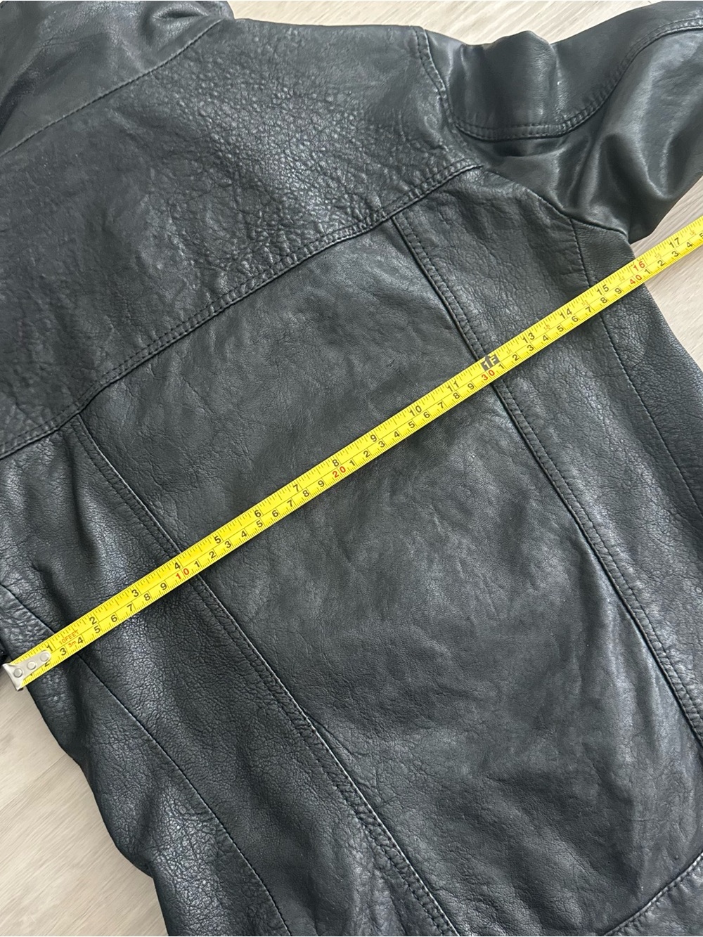 All Saints Vintage Black Leather Asymmetric Zip Jacket - Picture 14 of 16